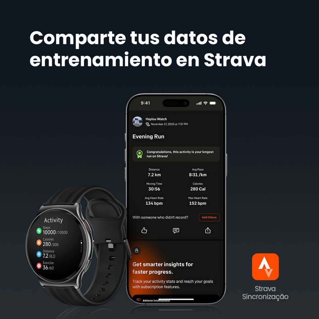 Haylou Solar Lite 2 Smartwatch Relogio Esporte Correndo Ritmo AMOLED AOD 1ATM Bluetooth 5.4 Masculino Feminino — foto 5