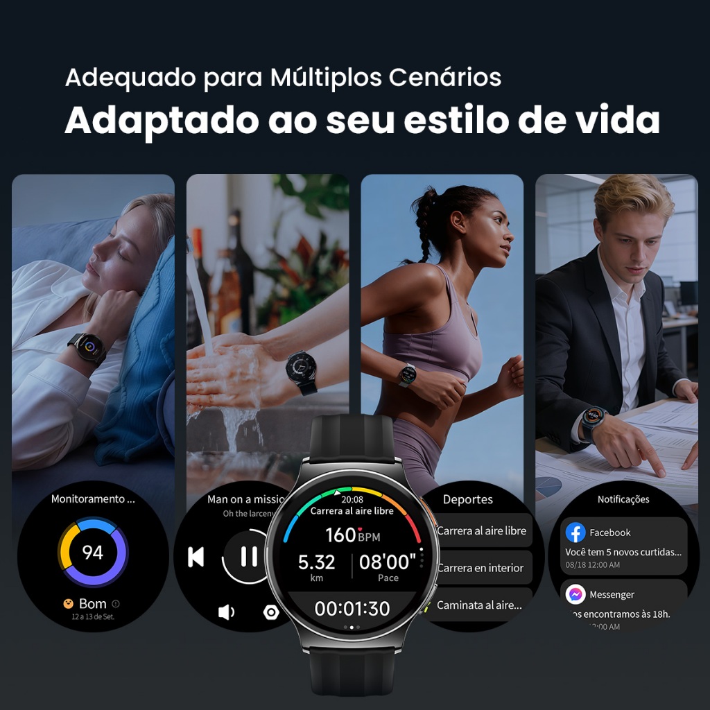 Haylou Solar Lite 2 Smartwatch Relogio Esporte Correndo Ritmo AMOLED AOD 1ATM Bluetooth 5.4 Masculino Feminino — foto 6