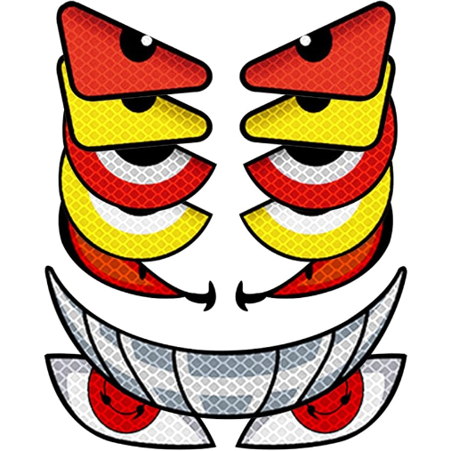 Adesivos Para Veículos Elétricos, Refletivos Olhos De Moto Amarelos Vermelhos De 14.5cm