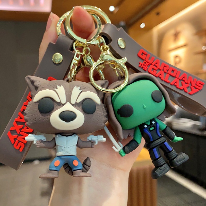 Chaveiro Marvel Guardiões da Galáxia Star-Lord Rocket Gamora Drax Mantis Boneco Fofo Pingente de Bolsa Presente