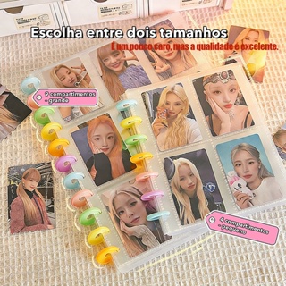 Álbum Porta-Cartões com Fecho de Botão Cogumelo, 80 Bolsos de 3” para Armazenamento e Organização em Oferta na Shopee