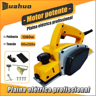 Plaina Elétrica Manual Profissional 1380w Para Madeira Com Acessórios em Oferta na Shopee