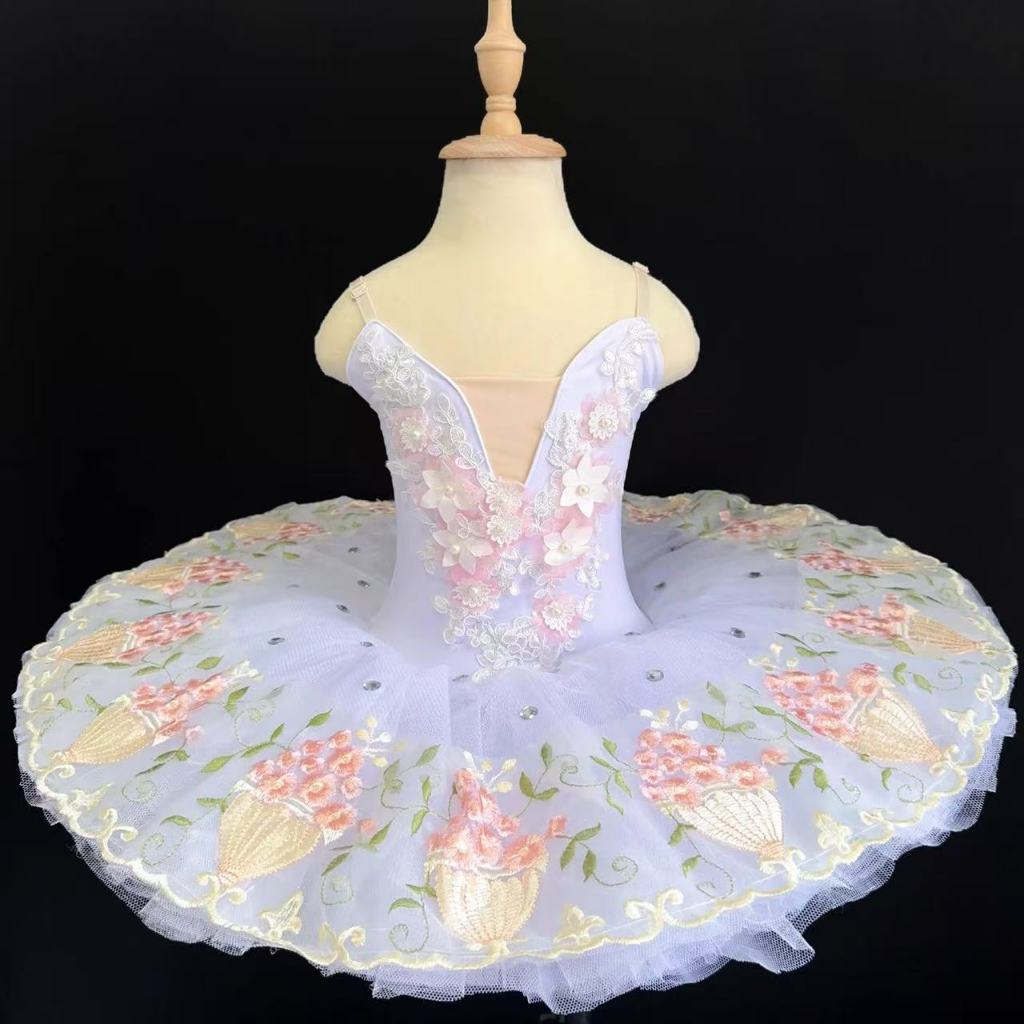 Profissional Bailarina Ballet Tutu Para Crianças Meninas Adultos Mulheres Flor Panqueca Cisne Trajes De Dança Vestido De