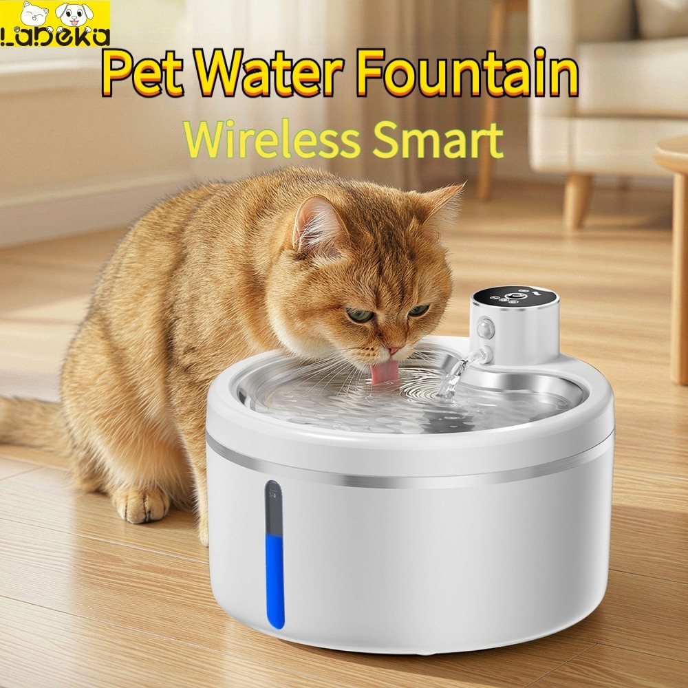 Bebedouro gato sem fio 2.5L com Sensor inteligente e bomba silenciosa de filtro para animais bebedouros