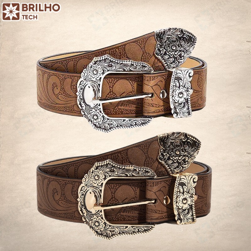 Cinto Feminino Padrão Marrom Com Cintura Decorativo Em Relevo-BT em Oferta na Shopee