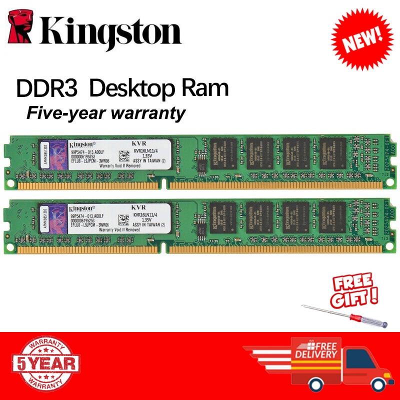 Kingston DDR3 RAM 4GB 8GB DDR3L 1066mHZ 1333Mhz 1600MHz PC3L-12800S 1.5V Desktop Para Memória 1.35V U-DIMM