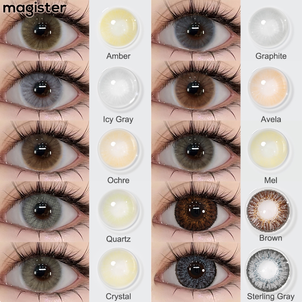 [🔥Mel] Lentes De Contato Magister 1 Par Lentes De Contato Colorida Olhos Natural 6 Meses Mel/Avela/Azul/Verde