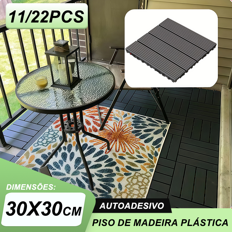DECKING MODULAR DE PLÁSTICO 30X30CM PARA JARDIM  VARANDA CANIL CASA DE BANHO