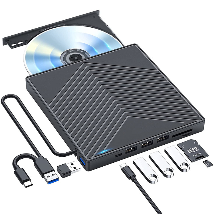 7 Em 1 Gravador Leitor Cd/dvd Externo Usb3.0 Pc Notebook