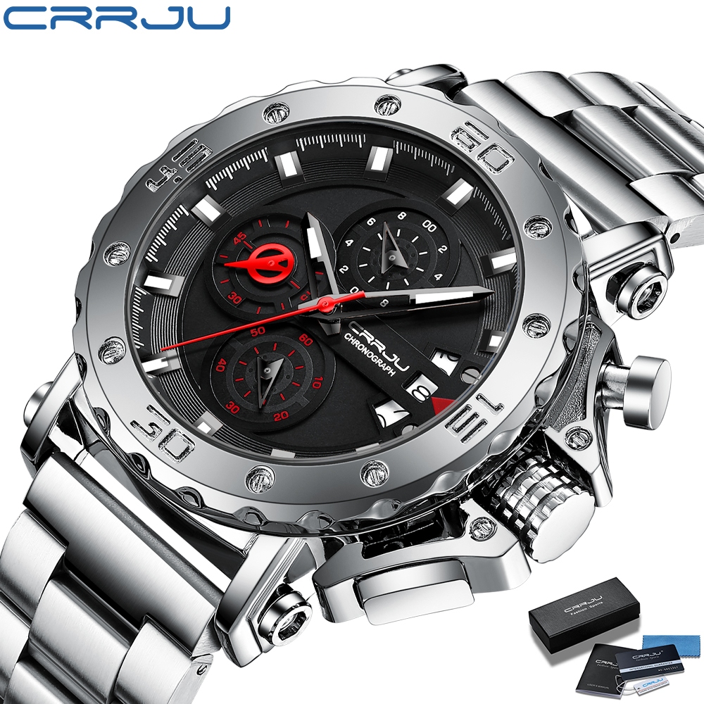 CRRJU Relógios Dos Homens Marca De Luxo Original Quartz Multifuncional À Prova D'água Militar Business Casual Sports 229 em Oferta na Shopee