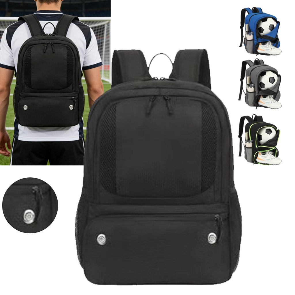 Mochila escolar, mochila de futebol com compartimentos, para esportes e lazer. em Oferta na Shopee