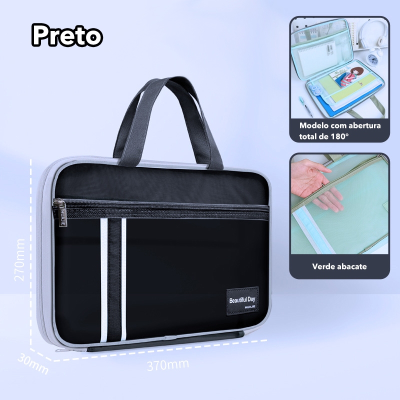 Bolsa de documentos Huajie bolsa de mão de malha transparente bolsa de arquivo bolsa de dados de papel de teste