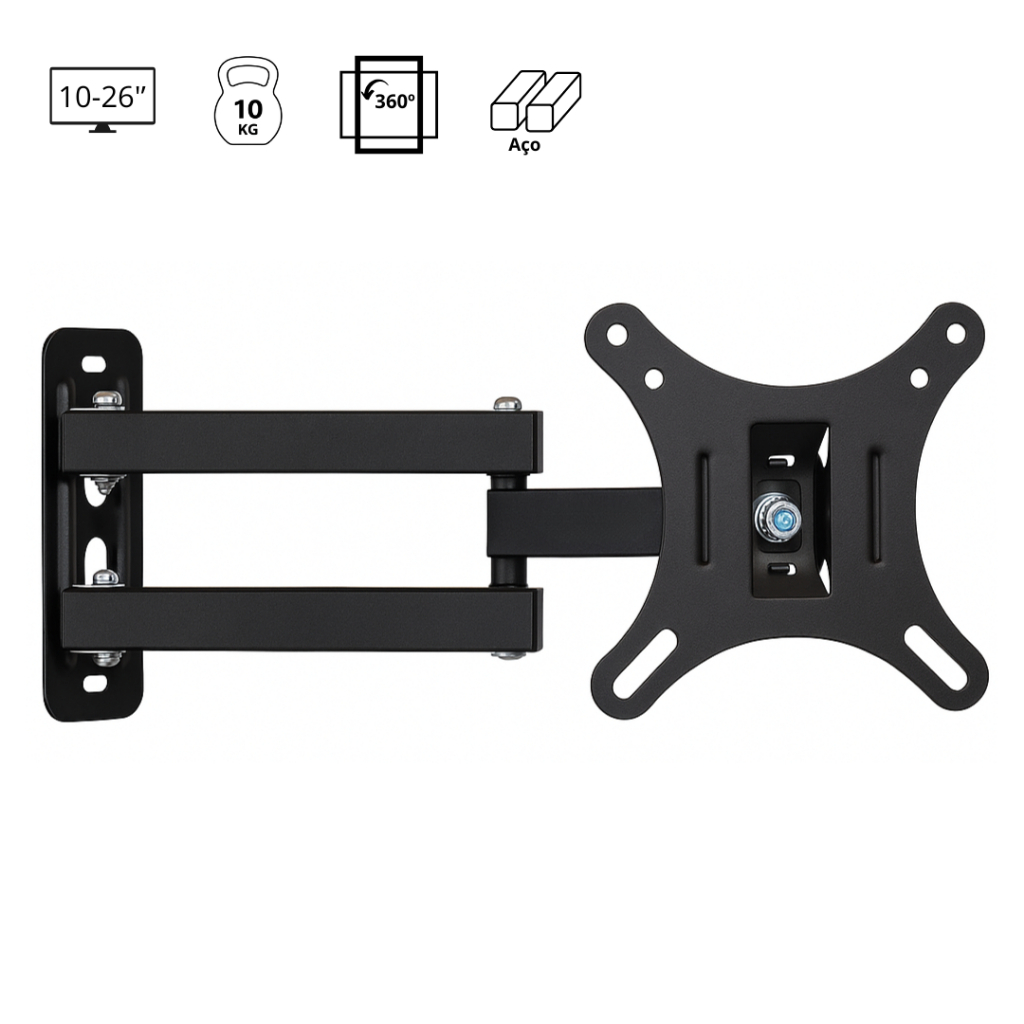haosin Suporte de Tv e Monitor Articulado 10 até 26 Polegadas led lcd plasma