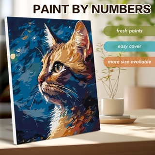 RUOPOTY Pintura Abstrata Por Números Desenho De Imagem Artesanal De Gato Fofo Para Arte De Parede em Oferta na Shopee