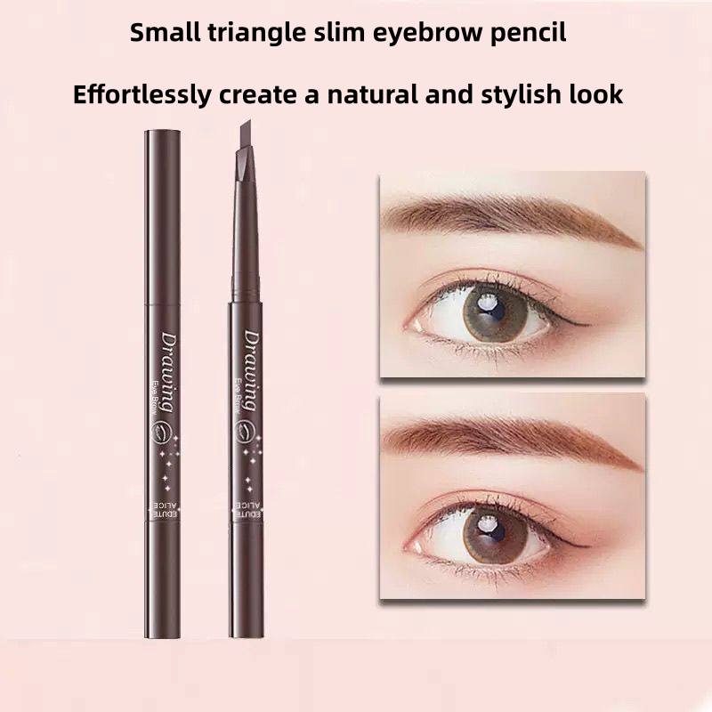 Lápis De Sobrancelha De Cabeça Dupla Com Pincel Caneta Tingimento À Prova D'água De Longa Duração 4 Cores Natural 2 Em 1