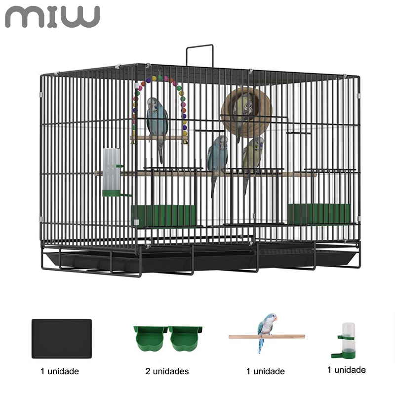 MIW Gaiola de pássaros De Calopsita Com Bandejas Laterais E Suporte Grande Conjunto De Pássaros Domesticados