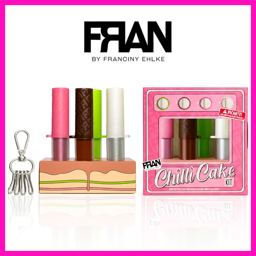 Kit Fran by Franciny Ehlke Chilli Cake (Inclui 4 Gloss Labiais) - Kit Maquiagem Completa para Lábios