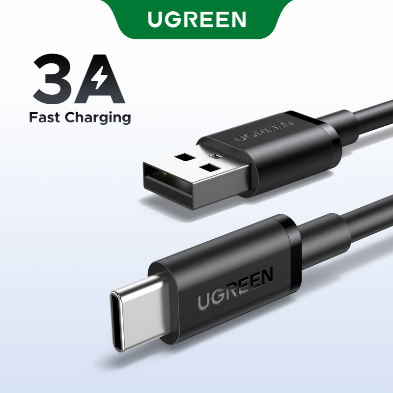 UGREEN Max 3A 18W Cabo De Carregamento E Dados USB-A Para C 2.0 Proteção De PVC Espessada Atualizada Núcleos De Fio Espe
