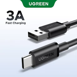 UGREEN Max 3A 18W Cabo De Carregamento E Dados USB-A Para C 2.0 Proteção De PVC Espessada Atualizada Núcleos De Fio Espe