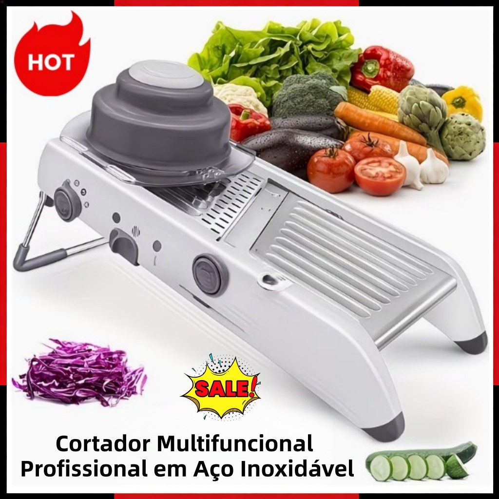 Mandolin Fatiador Profissional Aço Inox 18 tipos Cortador De Legumes Mandoline Profissional 18 tipos de corte Mandolin