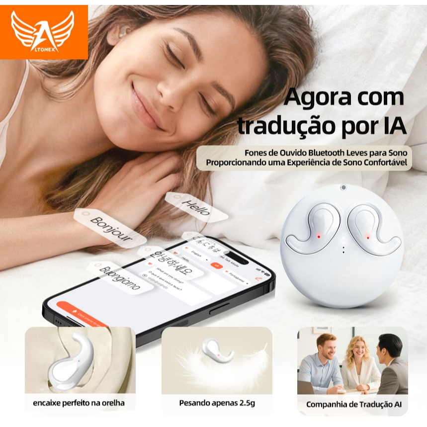 Fone de ouvido para dormir Mini fone de ouvido invisível (fone de ouvido embutido) Fone de ouvido Bluetooth invisível pa