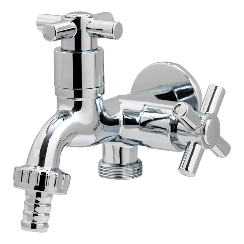 Torneira Tanque Maquina Lavar 2 Saídas Abs  1/4v