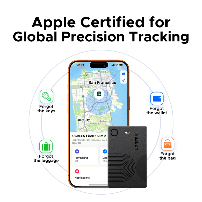 Heheshoppreço Mais E Baixo À Prova De Intempéries Localizador Inteligente Tipo Cartão UGREEN Segurança Rastreador Smart · foto 2
