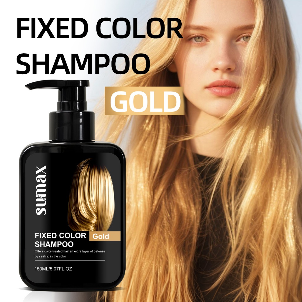 Shampoo de proteção de cor dourada SUMAX 150ml | Shampoo proteção tingido cabelo loiro cor bloqueio hidratação profunda