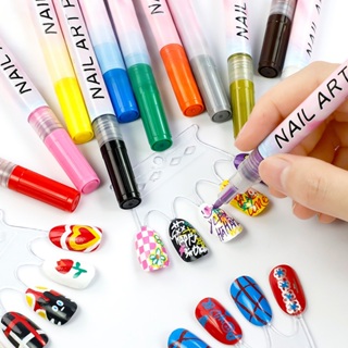 1 Pc Caneta À Prova D'água Para Arte De Unha/Desenho/Pintura/Linhas Abstratas/Manicure/Faça Você Mesmo em Oferta na Shopee