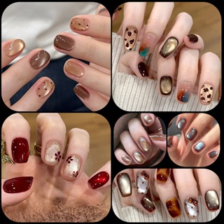 10 Pçs Francês Unhas Falsas Bowknots Projetados Imprensa Em Brilhante Curto Amêndoa Wearable Remendos De Arte Do Salão D em Oferta na Shopee