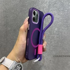 Capa Para OPPO A6 A6X De Telefone anti-Queda Fosca Avançada Com Anel De Sucção Magnética Da Mesma Cor Novo design Corda