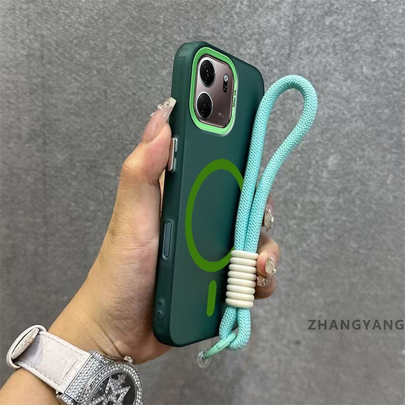 Capa Para OPPO A6 A6X De Telefone anti-Queda Fosca Avançada Com Anel De Sucção Magnética Da Mesma Cor Novo design Corda — imagem 2 de 2