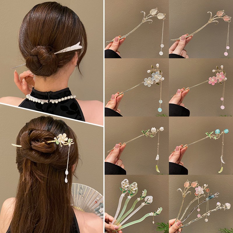 Novo estilo chinês hairpin 2026 novo estilo antigo hairpin feminino High-End estilo chinês passo agitando cocar