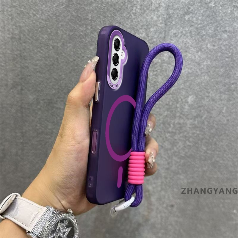 Capa Para Samsung A26 5G A36 5G A56 5G De Telefone anti-Queda Fosca Avançada Com Anel De Sucção Magnética Da Mesma Cor N
