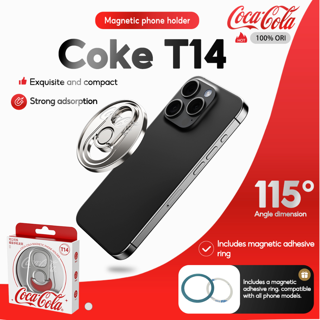 Suporte De Telefone Magnético Multifuncional De Metal Da Marca Conjunta Coca-Cola T14 em Oferta na Shopee