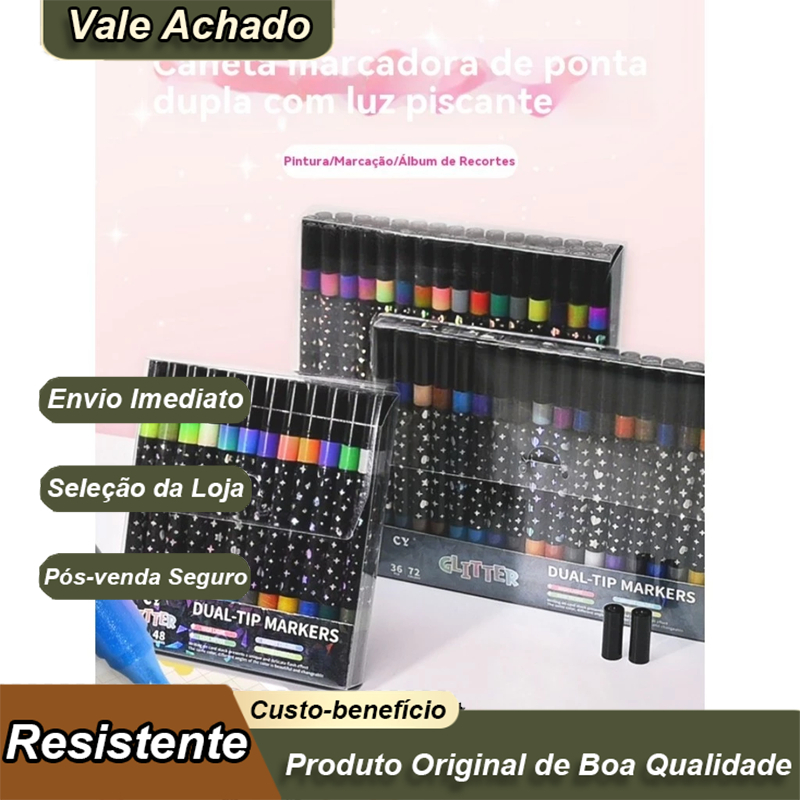 Canetas coloridas em saco, diversas opções, canetas coloridas de duas pontas, canetas para desenho infantil
