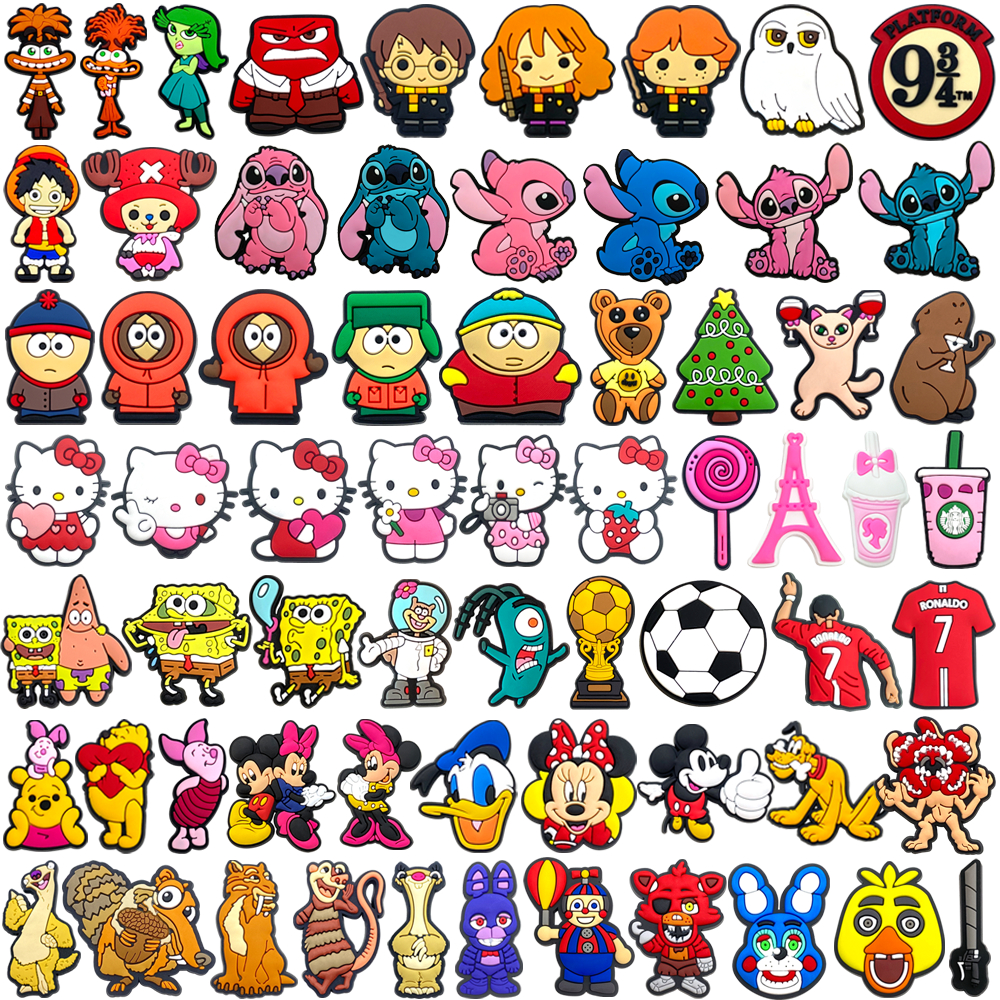 MEIDJ Shoe Charms 66 Cartoon Padrão Decorações Acessórios De PVC Com Botão