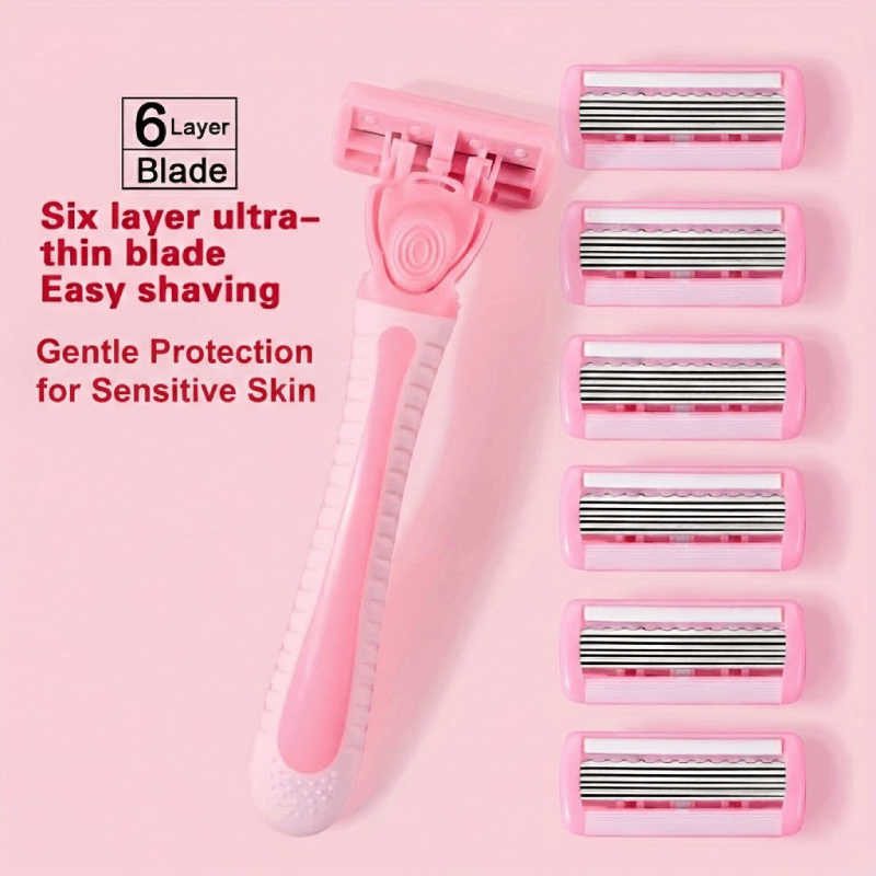 Barbeador Feminino De 6 Lâminas , Pele Sensível , Biquíni , Remoção De Pelos , Ferramenta Manual , 6/12/18 Peças Para Di em Oferta na Shopee