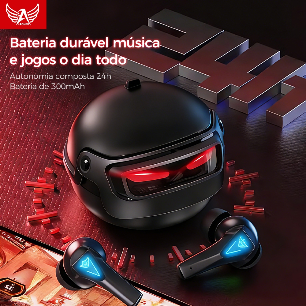 Fone de Ouvido Gamer Bluetooth Fone TWS Gamer Com Redução de ruído original