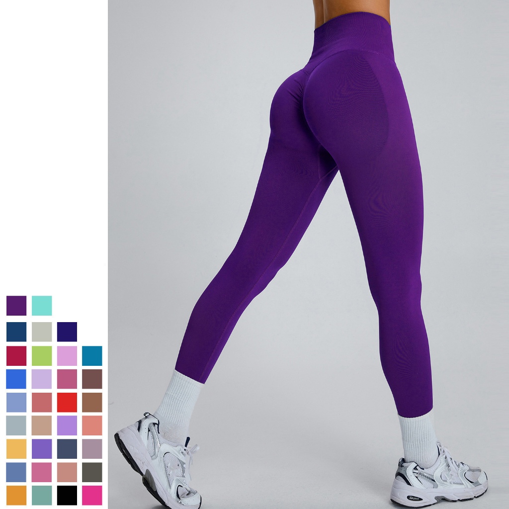 Leggings De Ginástica Feminina Cintura Alta Yoga Leggings  costura push-on esportes leggings fitness leggings