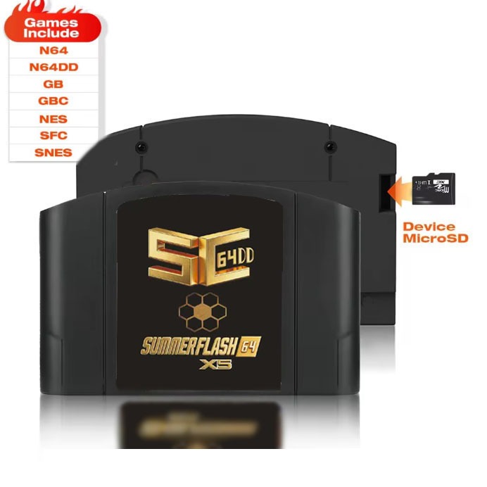 SC64 SummerflashX5 Carrinho De Ouro 64 Código Aberto N64DD Flash TF SC64 GBC SNES 64DD 5000-in1 Retro Console De Videoga