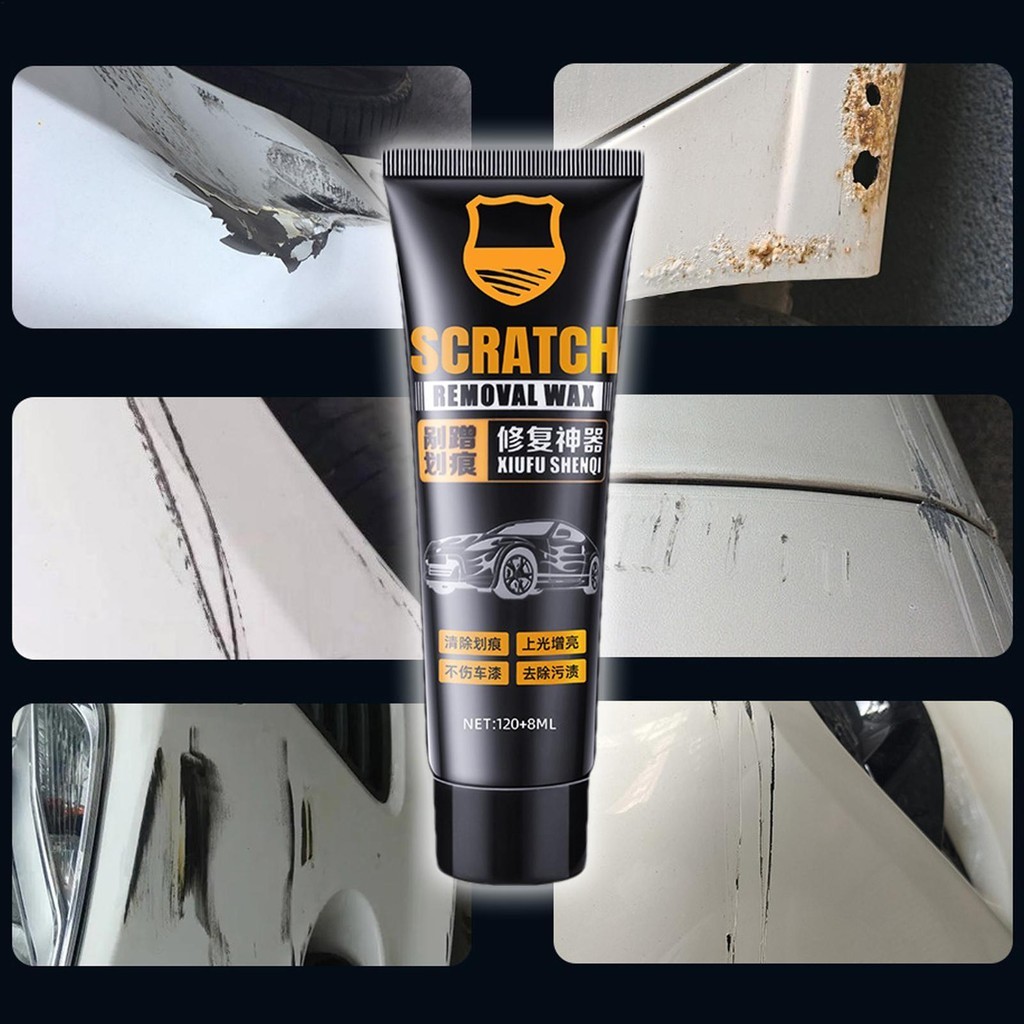 Removedor de Arranhões de Carro 120ml Cera Polidora Tira Risco Automotivo Não Danifica Pintura Restaura Brilho