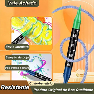 Uma Caneta Colorida De Ponta Dupla Pintura Arte em Oferta na Shopee
