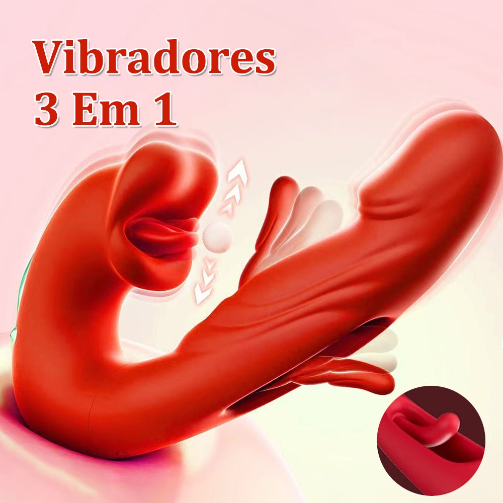 Estimulador De Clitóris Recarregável Multifuncional 3 Em 1 E Vibrador De Sucção