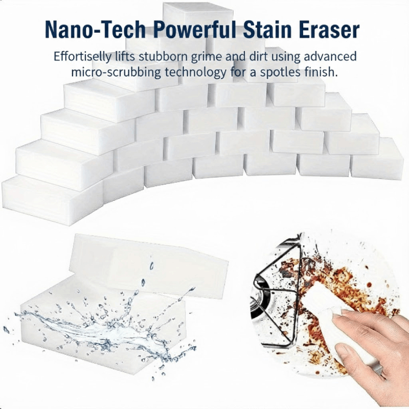 50 Pçs Nano Esponja Mágica Toalhetes Para Limpeza De Cozinha Lavagem De Carro Energia Ecológica Primavera Profunda