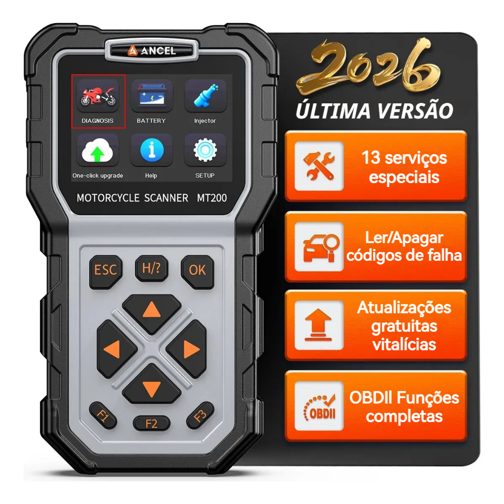 Scanner De Moto Ancel MT200 OBD2 Testador De Injetor De Bateria Para BMW