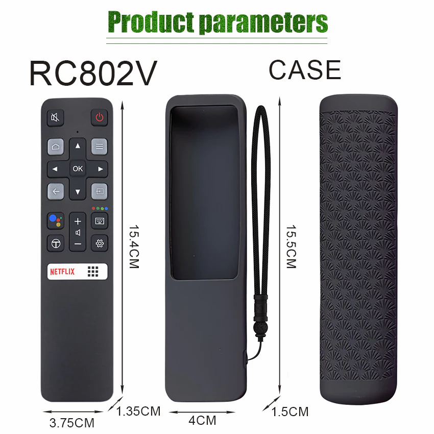 GEEBON TCL Android Smart TV Controle Remoto Rc802v Capa De silicone Para De Rc802v