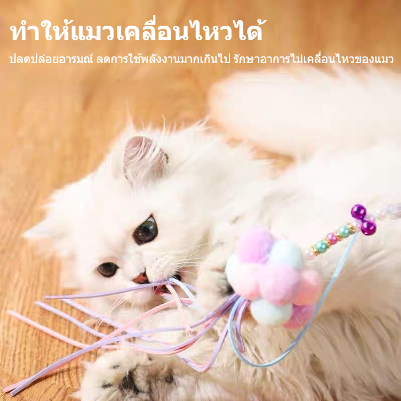 จัดส่งจากท้องถิ่น🚚ไม้ของเล่นแมว, ไม้จับแมว,ไม้ตบแมว，บอลแมว，ไม้แมวสายเหล็ก, ไม้ของเล่นแมวขนนก ของเล่นแมวทนทาน - ภาพที่ 5