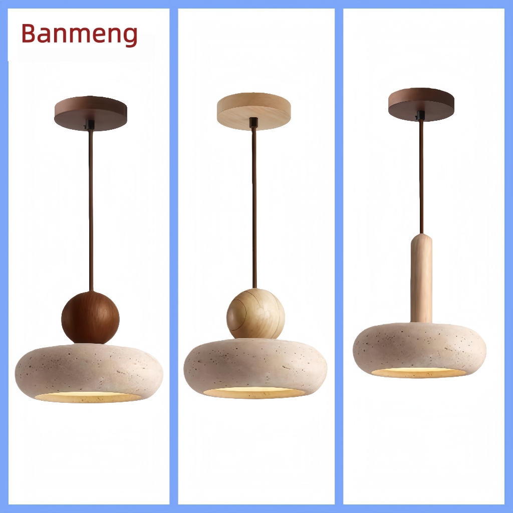 Luminária Pendente Retrô Wabi Sabi Pedra Amarela