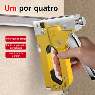 Pistola Grampeadora Profissional para Madeira Alta Pressão com 600 Grampos Fácil de Usar em Oferta na Shopee